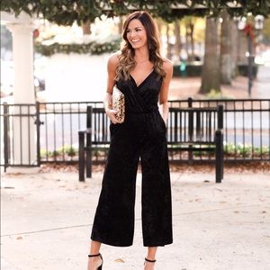 Black velvet jumpsuit!